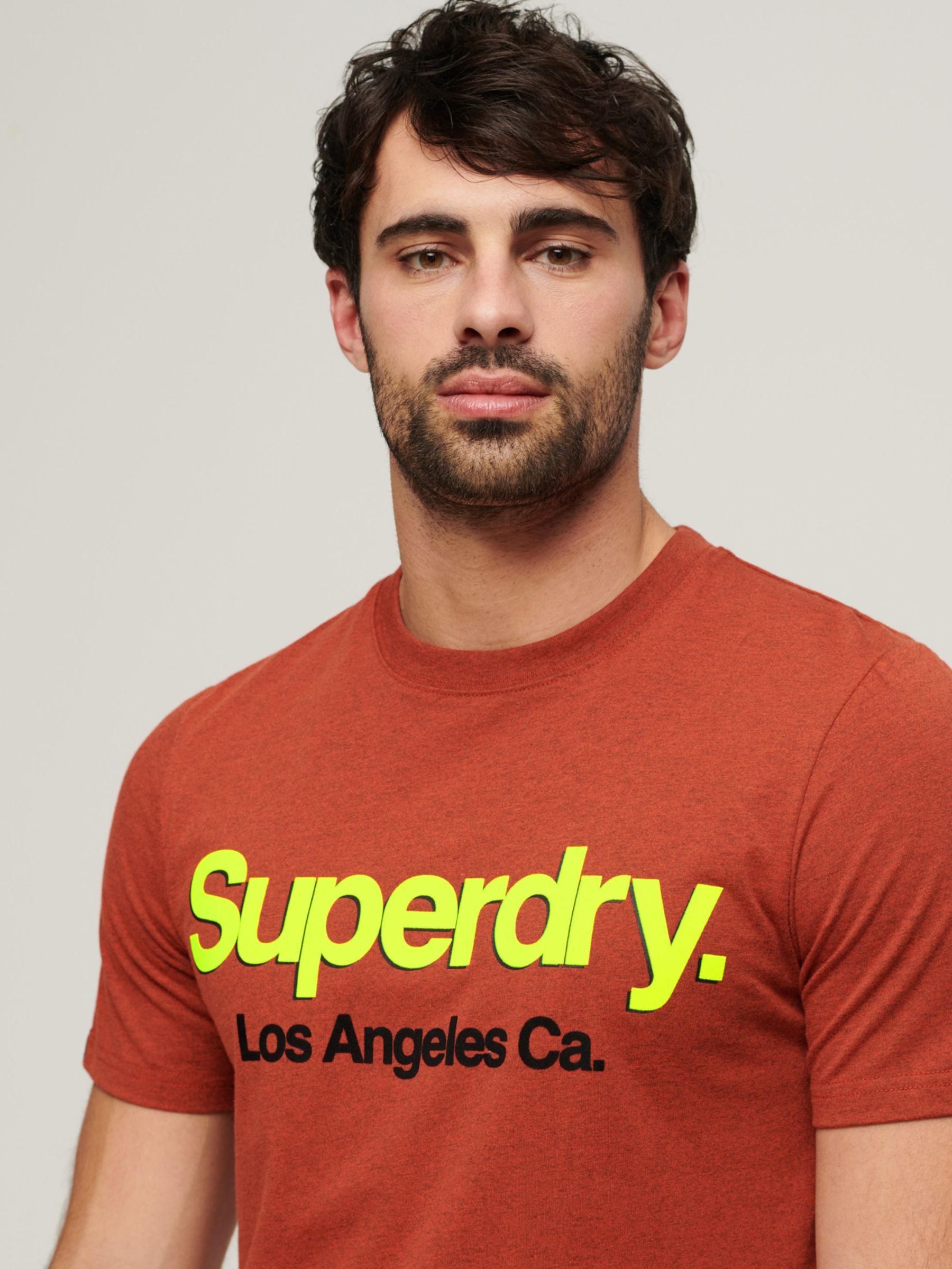 Superdry Core Logo Classic Washed T-Shirt, Arizona Orange Grit, XL