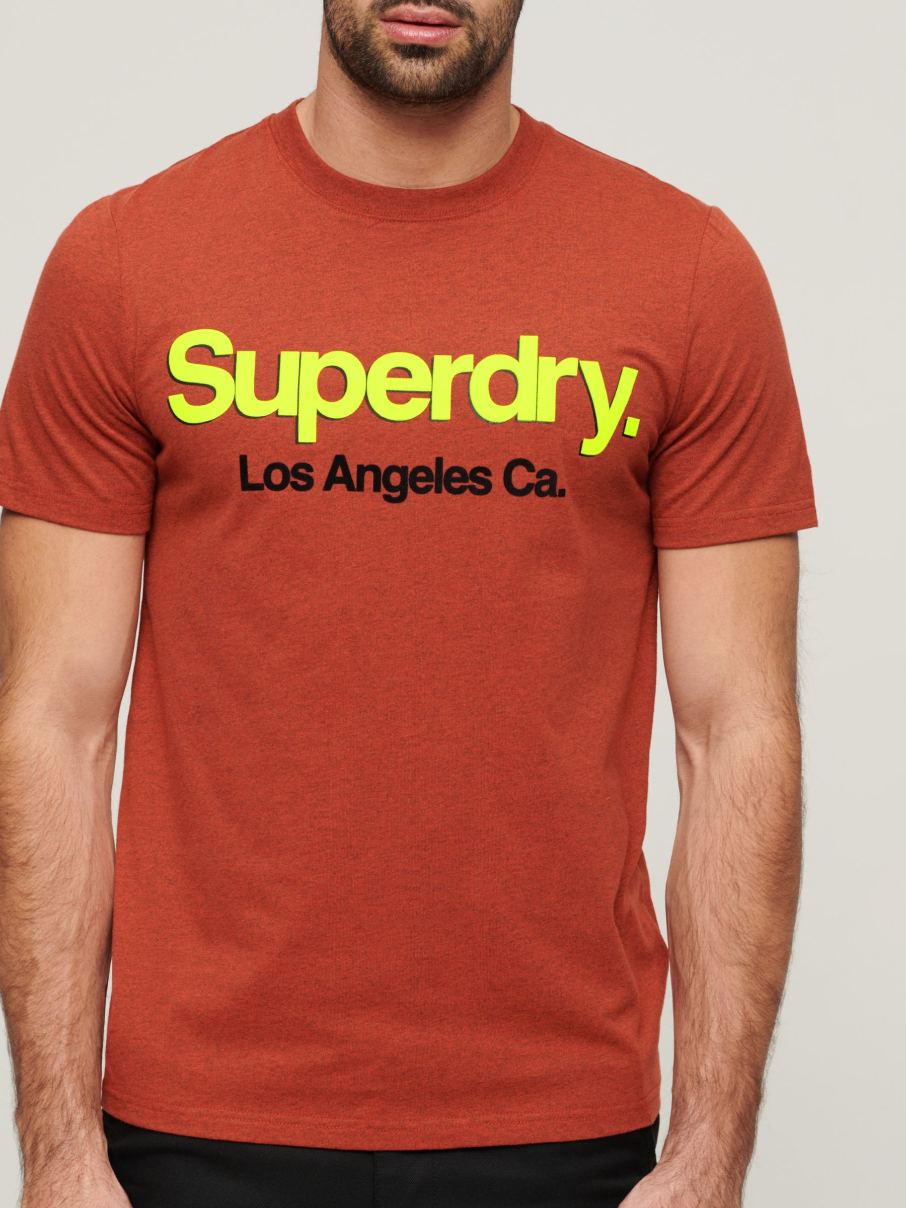 Superdry Core Logo Classic Washed T-Shirt, Arizona Orange Grit, XL