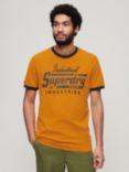 Superdry Ringer Workwear Graphic T-Shirt, Heritage Ochre/Navy