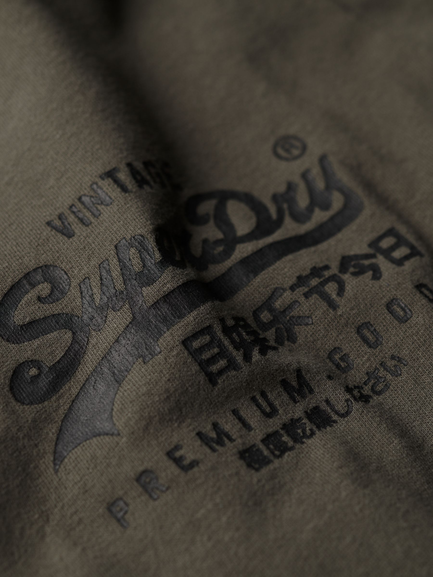 Superdry Tokyo Graphic Print Cotton T-Shirt, Dark Khaki, L