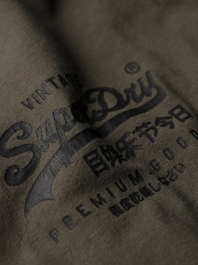 Superdry Tokyo Graphic Print Cotton T-Shirt, Dark Khaki