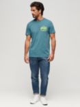 Superdry Neon Vintage Logo T-Shirt, Blue