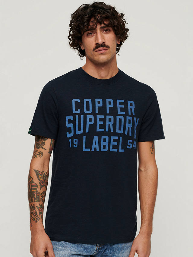 Superdry Copper Label Chest Graphic T-Shirt, Navy