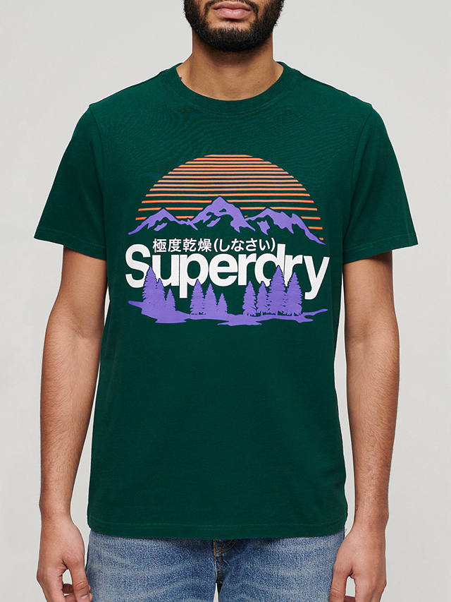 Superdry Great Outdoors Logo T-Shirt, Dark Pine Green
