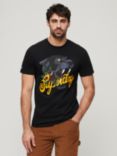 Superdry Tattoo Script Graphic T-Shirt, Washed Black