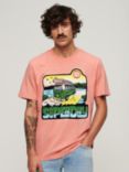 Superdry Neon Travel Loose T-Shirt, Peach Amber Pink