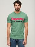Superdry Core Logo Washed T-Shirt, Bright Green Grit