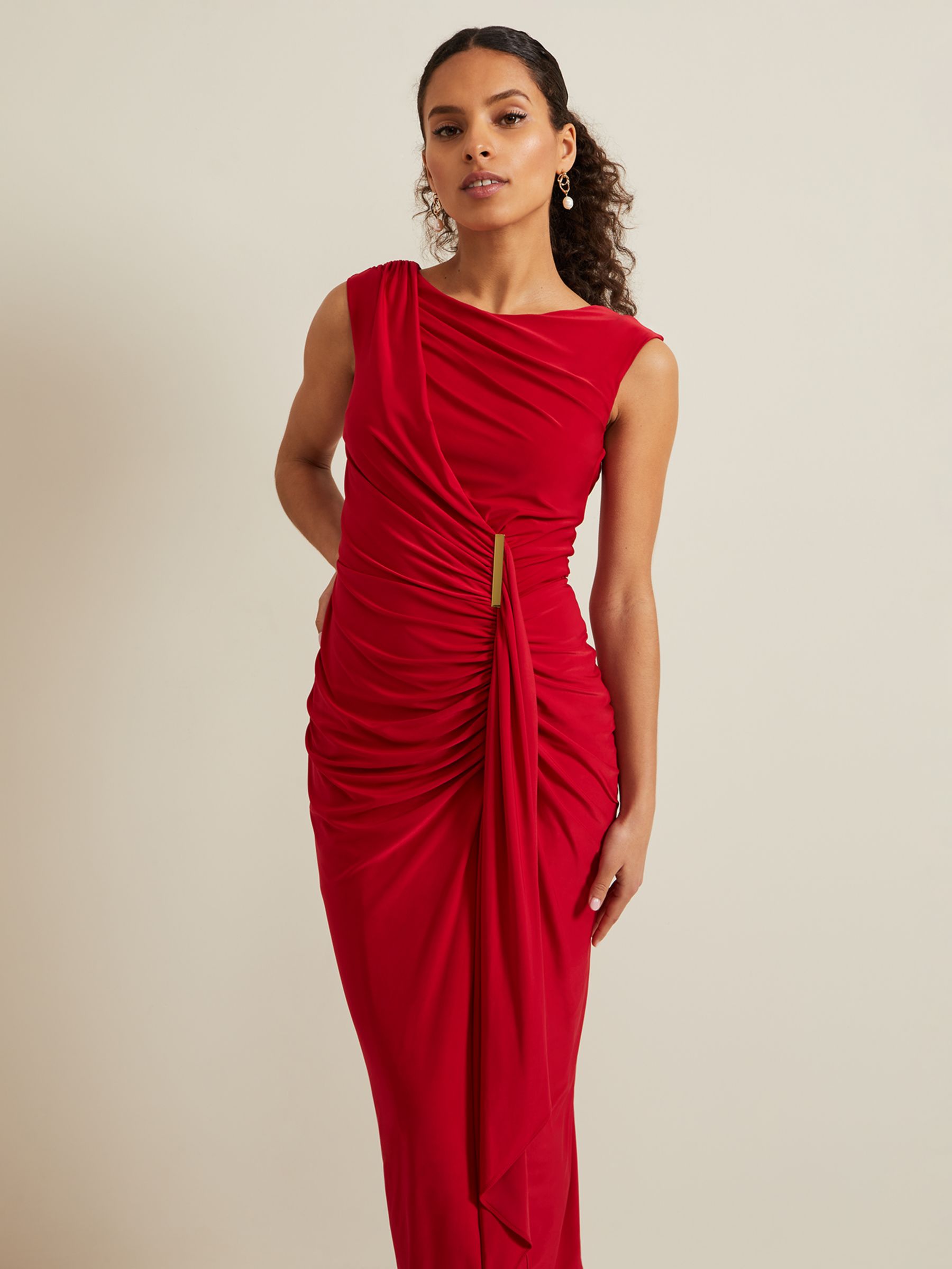 Phase Eight Petite Donna Maxi Dress, Red at John Lewis & Partners