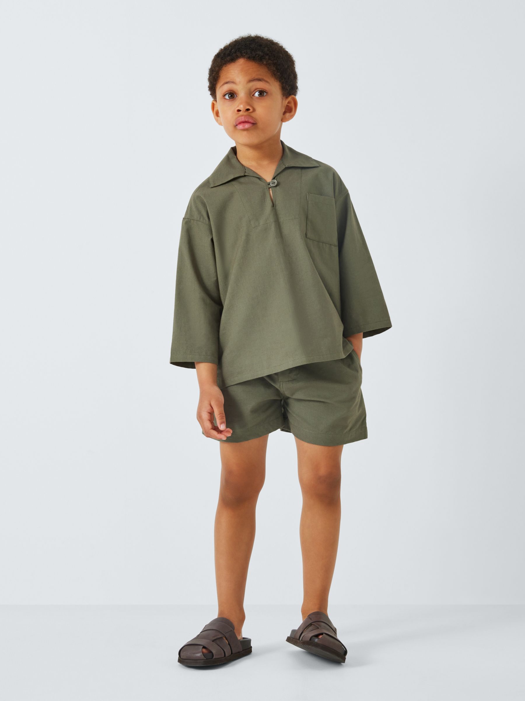 Buy Caramel Kids' Bergamot Shirt, Khaki Online at johnlewis.com