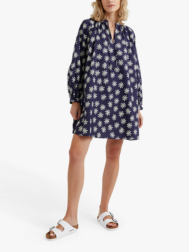 Chinti & Parker Ditsy Floral Shift Dress, Navy/Cream