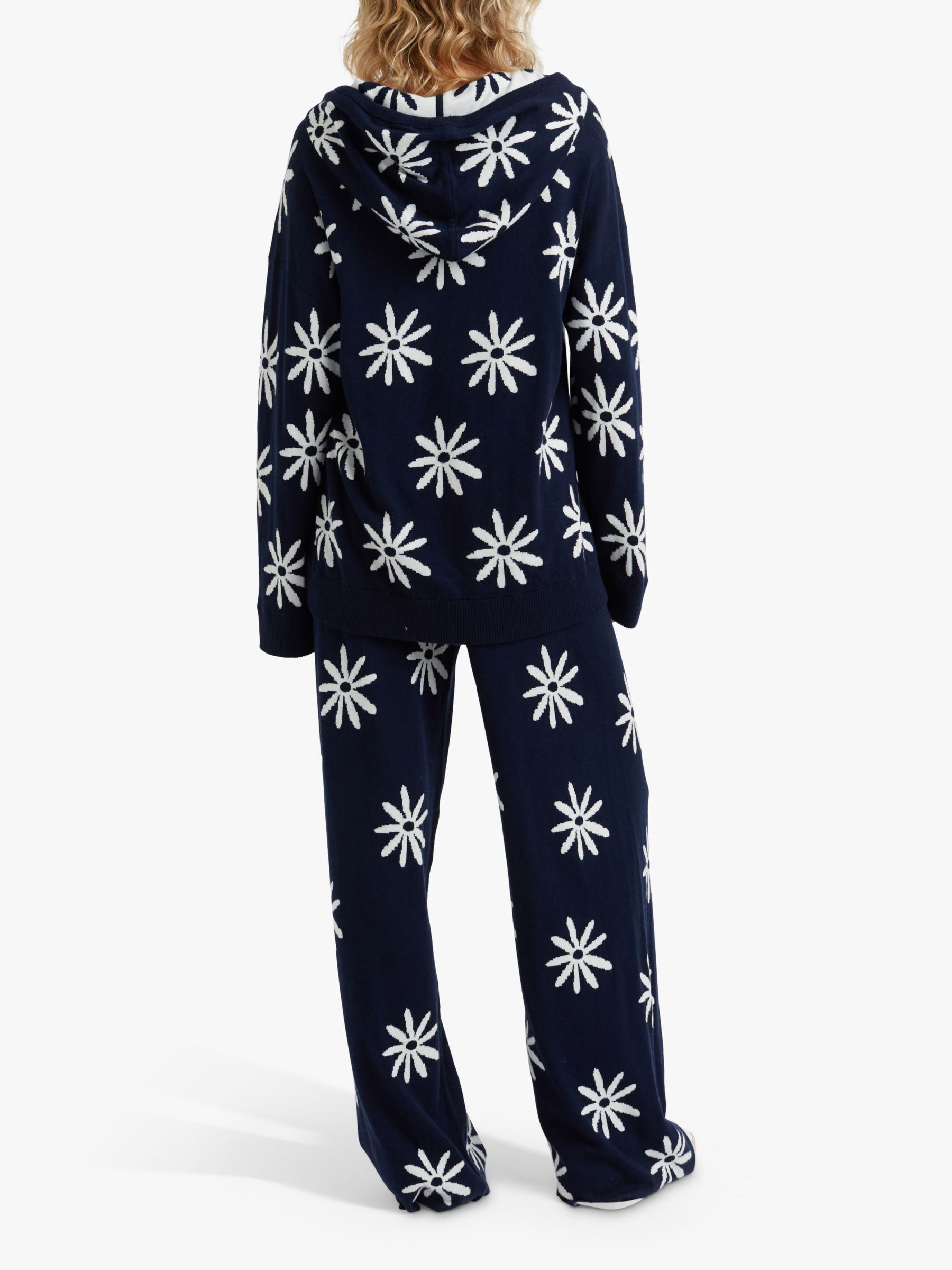 Buy Chinti & Parker Ditsy Daisy Cashmere Blend Hoodie, Deep Navy/Multi Online at johnlewis.com