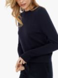 Chinti & Parker Cashmere Cropped Jumper, Navy