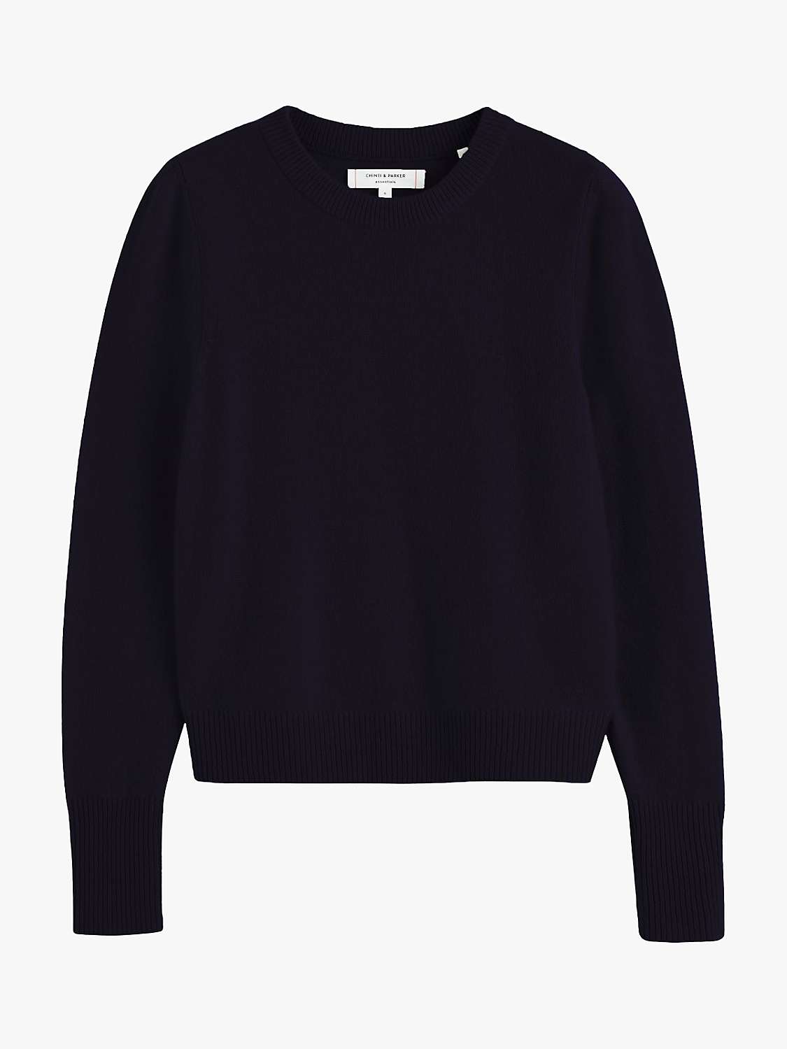 Buy Chinti & Parker Cashmere Cropped Jumper, Navy Online at johnlewis.com
