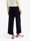 Chinti & Parker Cashmere Fringe Wide Leg Trousers, Navy