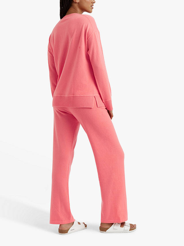 Chinti & Parker Cashmere Wide Leg Trousers, Living Coral