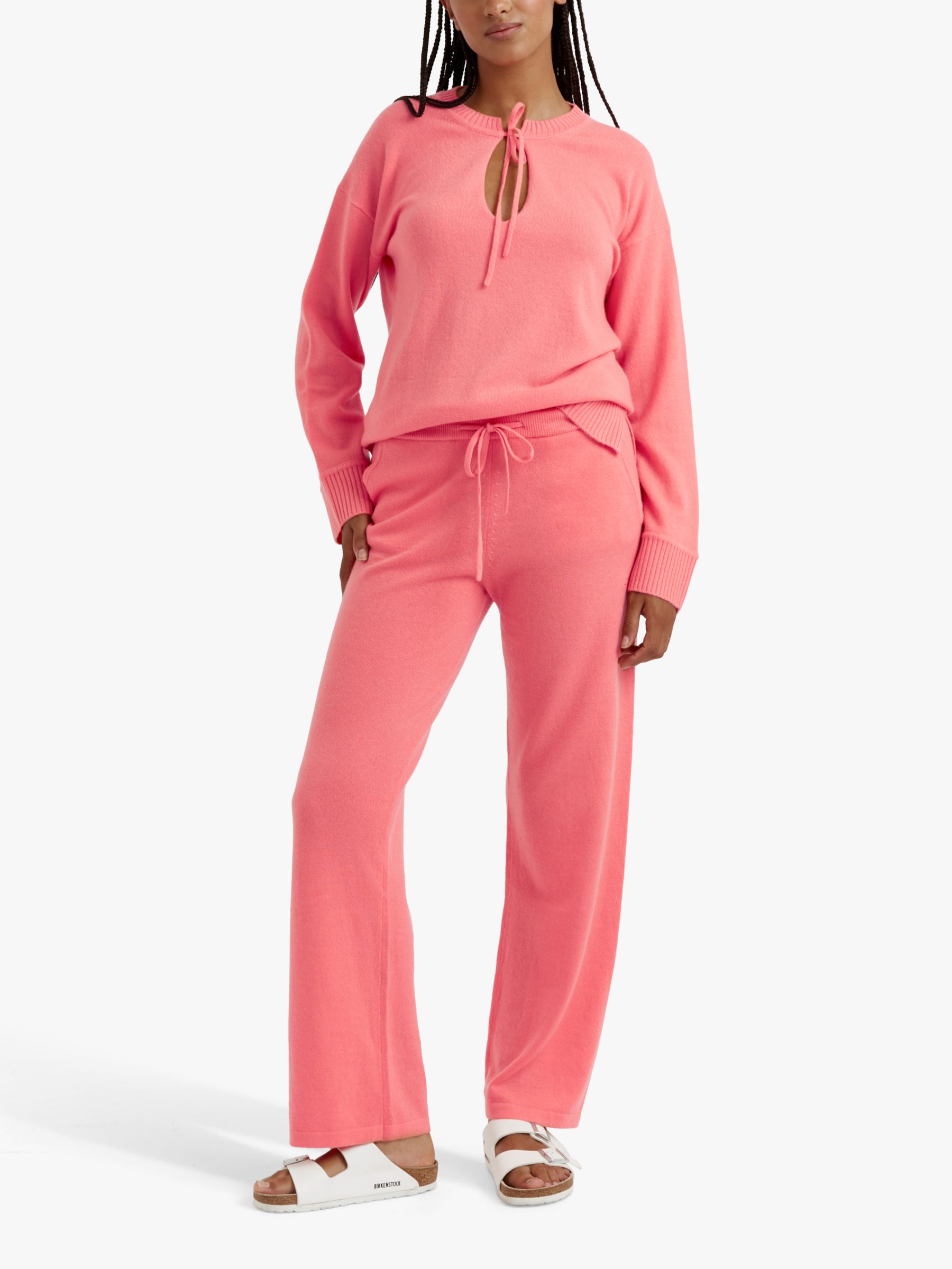 Chinti Parker Cashmere Wide Leg Trousers Living Coral at John