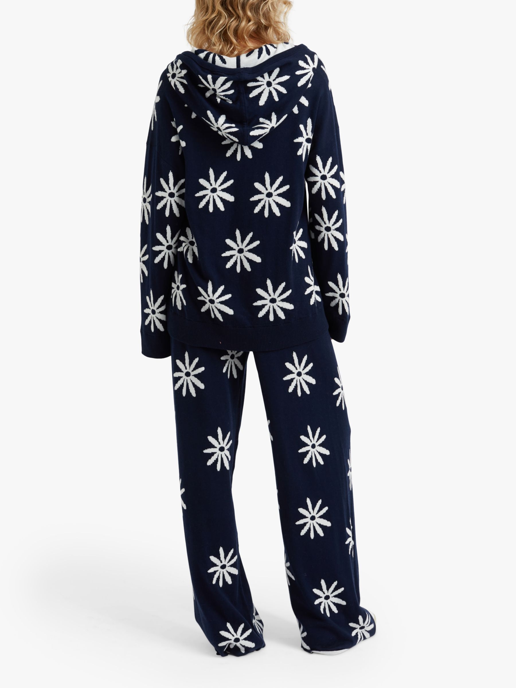 Chinti & Parker Ditsy Daisy Cashmere Blend Joggers, Deep Navy/Multi, XS