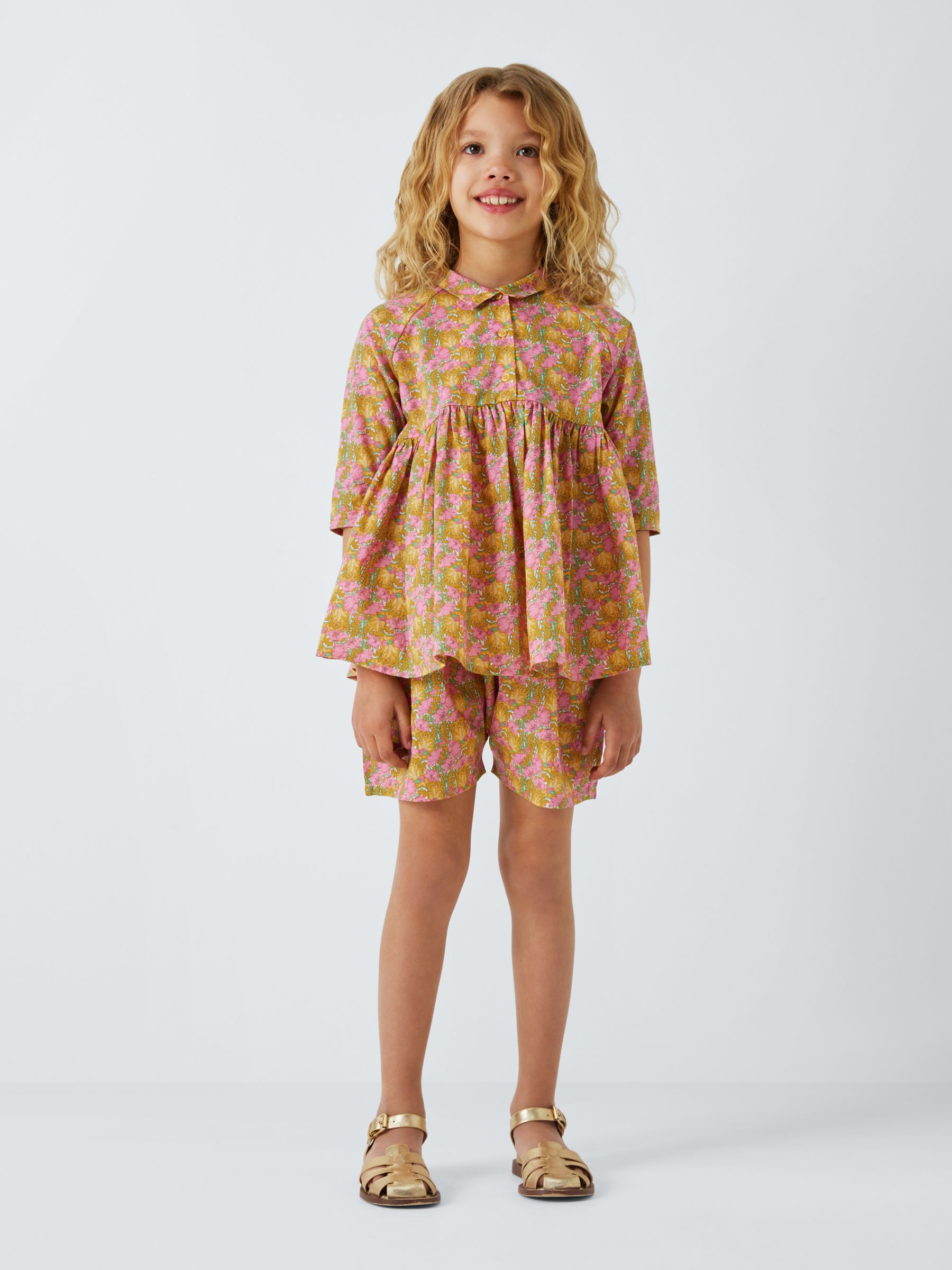 Buy Caramel Kids' Lovage Liberty Print Shorts, Pink/Multi Online at johnlewis.com