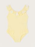 Monsoon Baby Butterfly Detail Stripe Seersucker Swimsuit, Yellow, Yellow