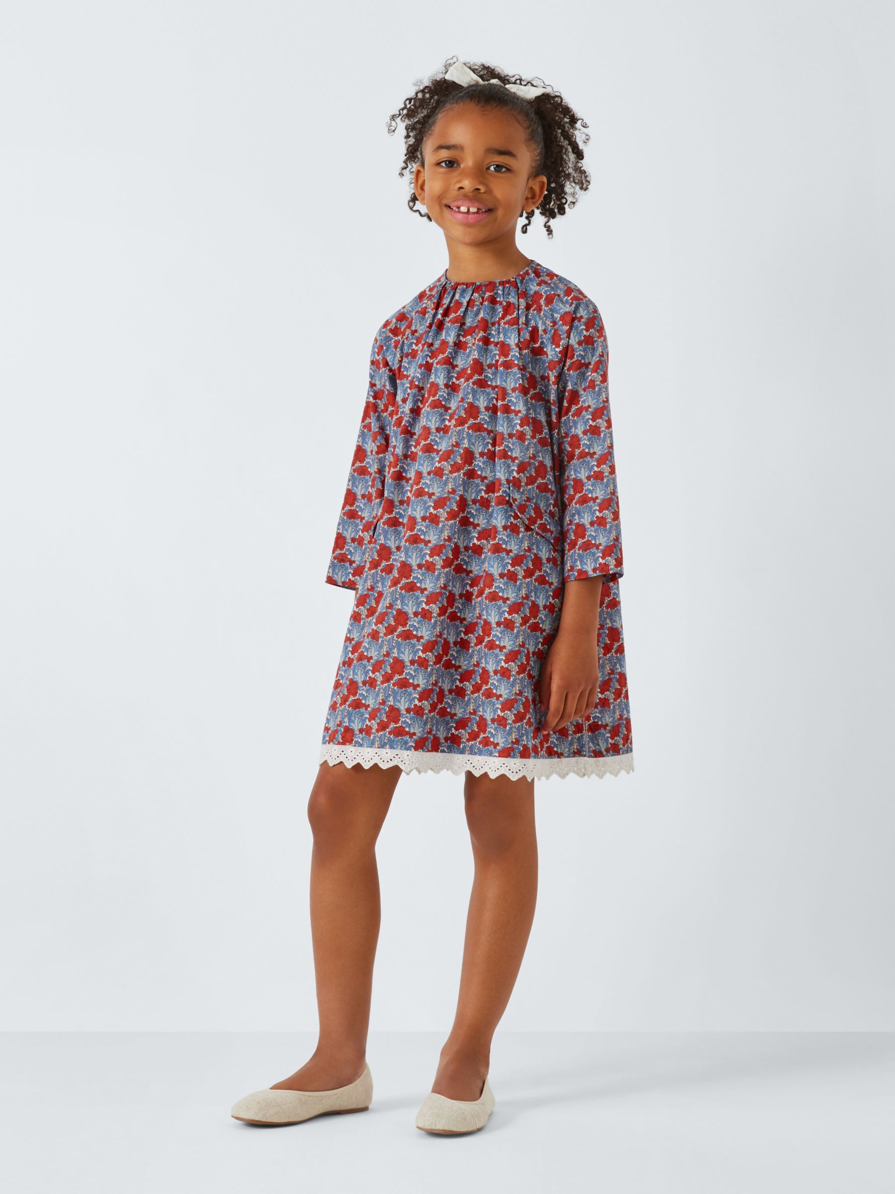 Buy Caramel Kids' Malika Floral Liberty Print Dress, Blue/Multi Online at johnlewis.com