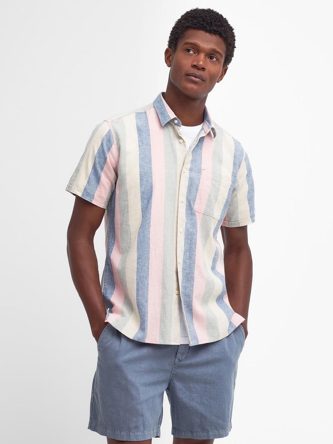 Barbour International Portwell Linen Blend Shirt, Multi, XL