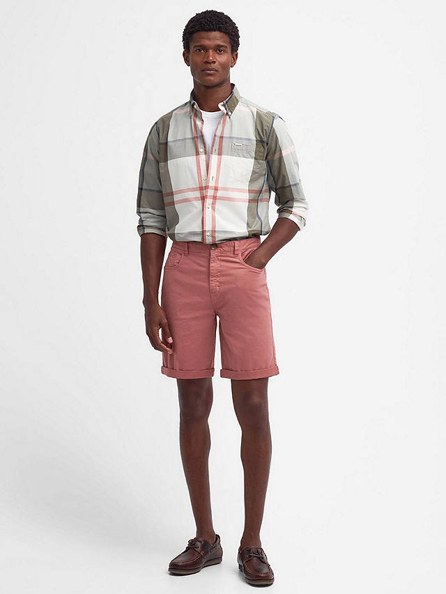 Barbour Overdyed Twill Shorts, Pink