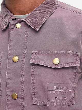 Barbour Grindle Cotton Overshirt, Purple Slate