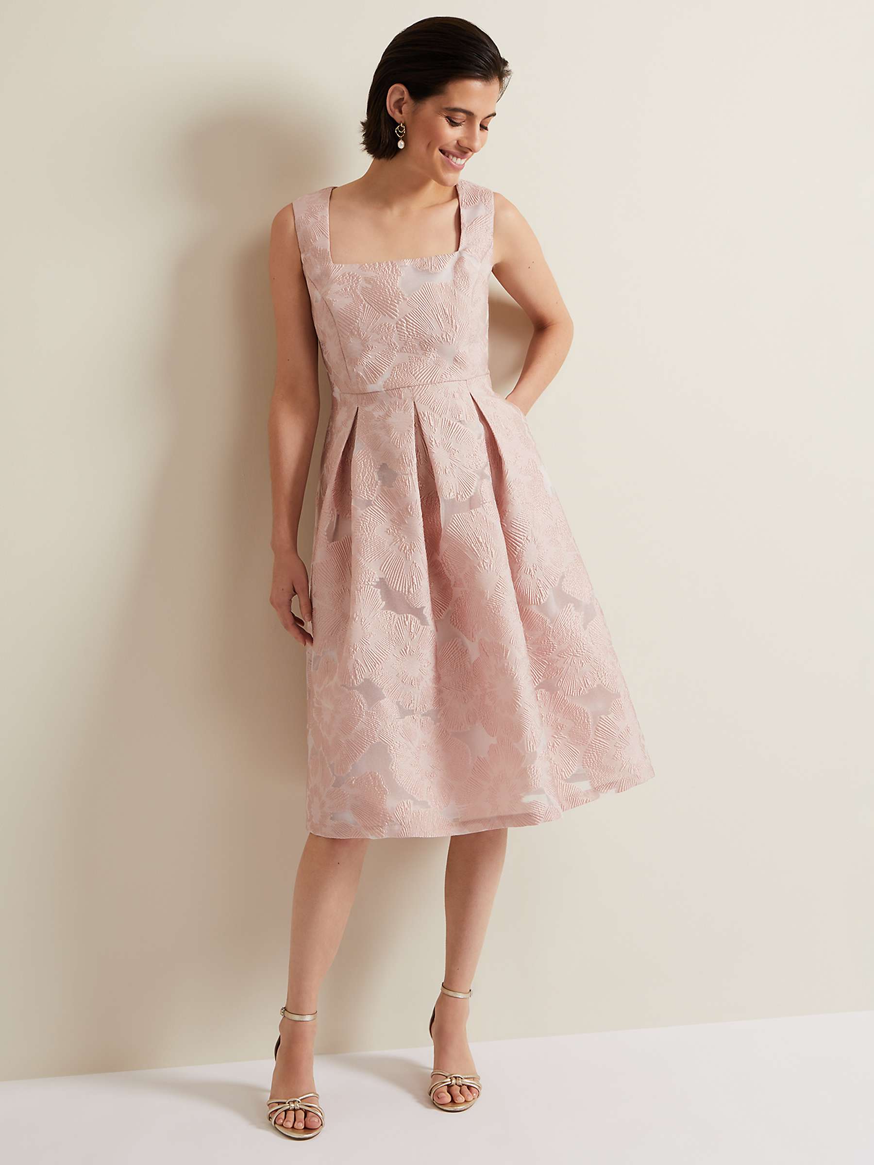 Buy Phase Eight Jacesta Jacquard Dress, Pale Pink Online at johnlewis.com
