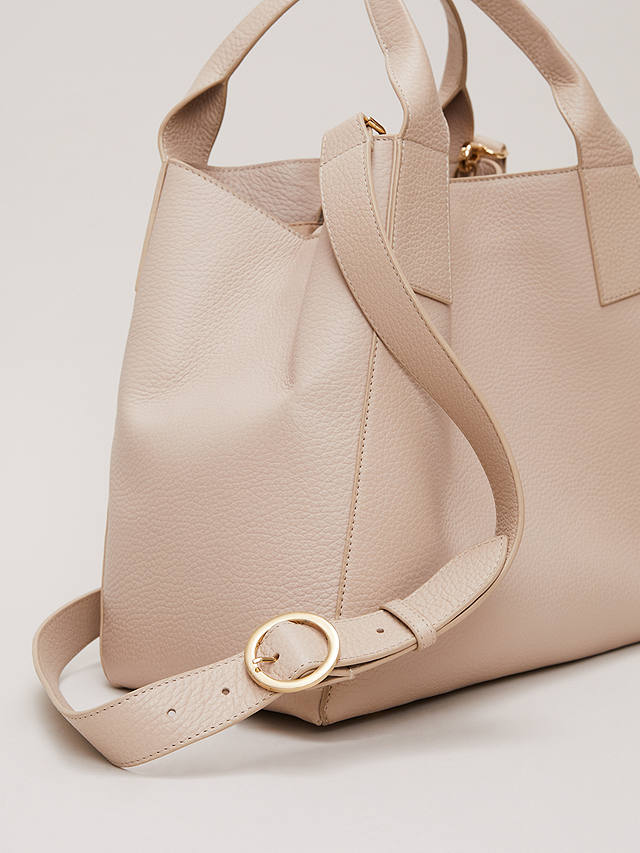 Phase Eight Leather Tote Bag, Neutral