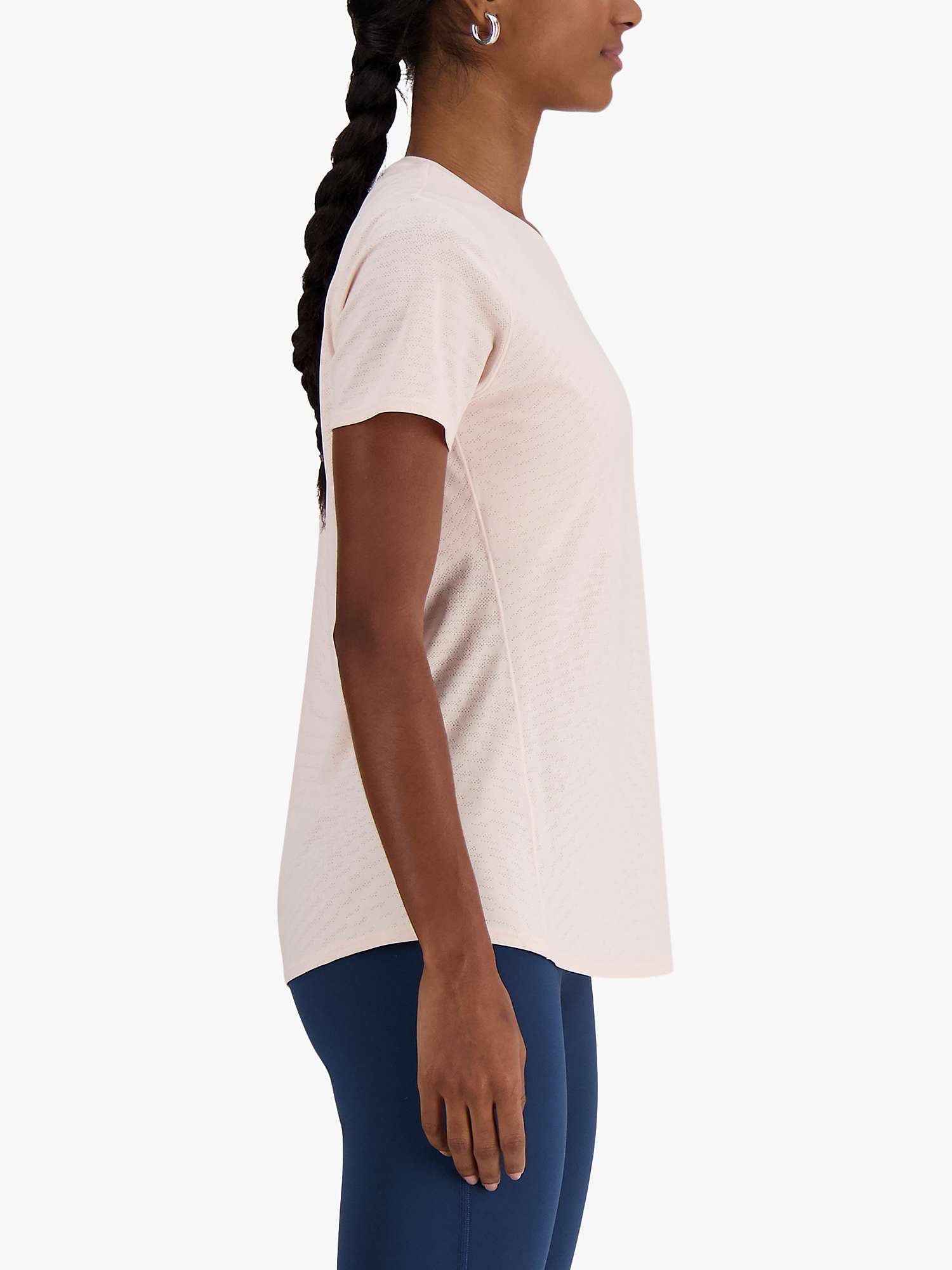 Buy New Balance Breathable Women's Short Sleeve Top, Light Pink Online at johnlewis.com