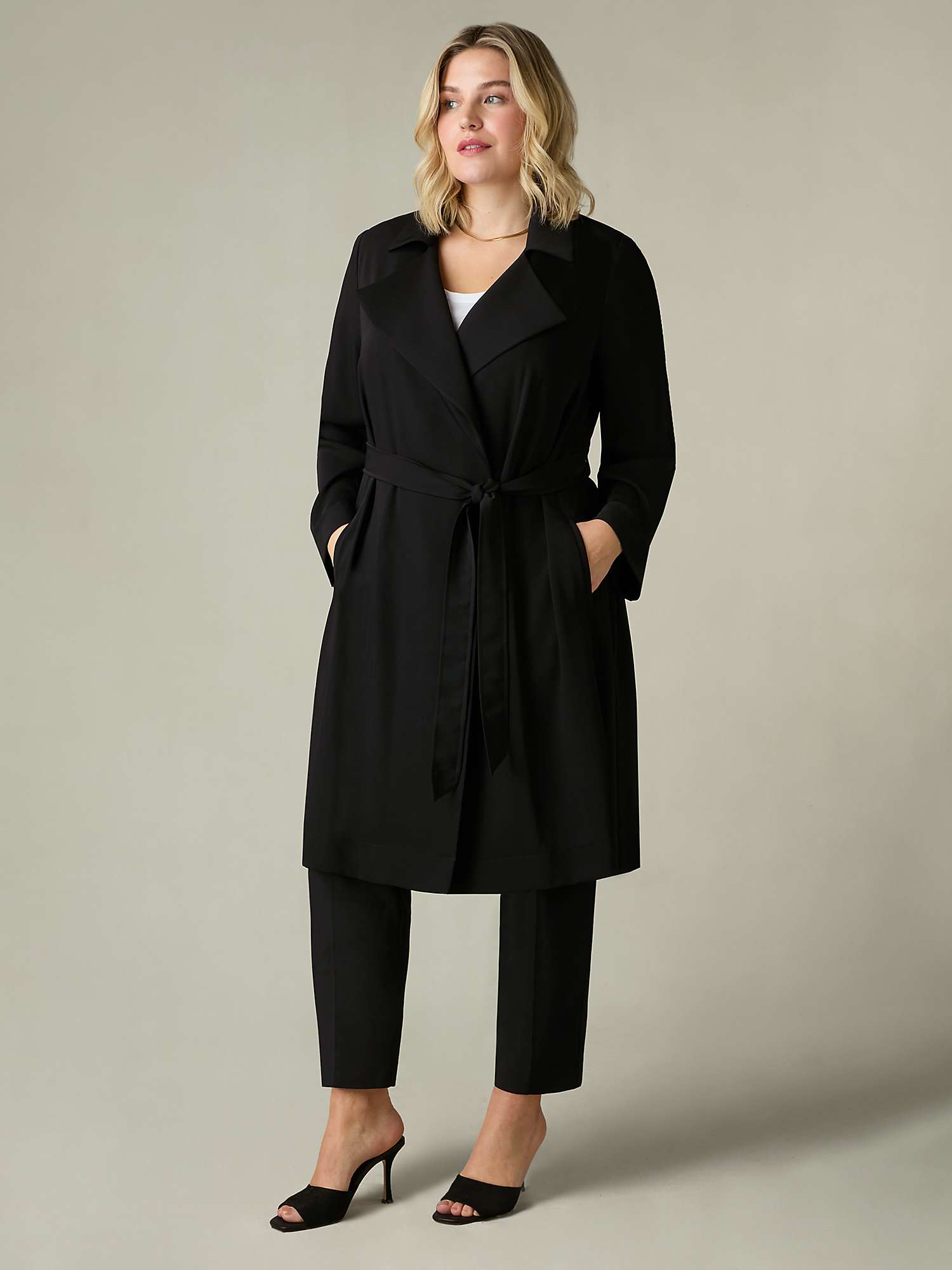 Buy Live Unlimited Curve Realexed Tailored Duster Jacket, Black Online at johnlewis.com