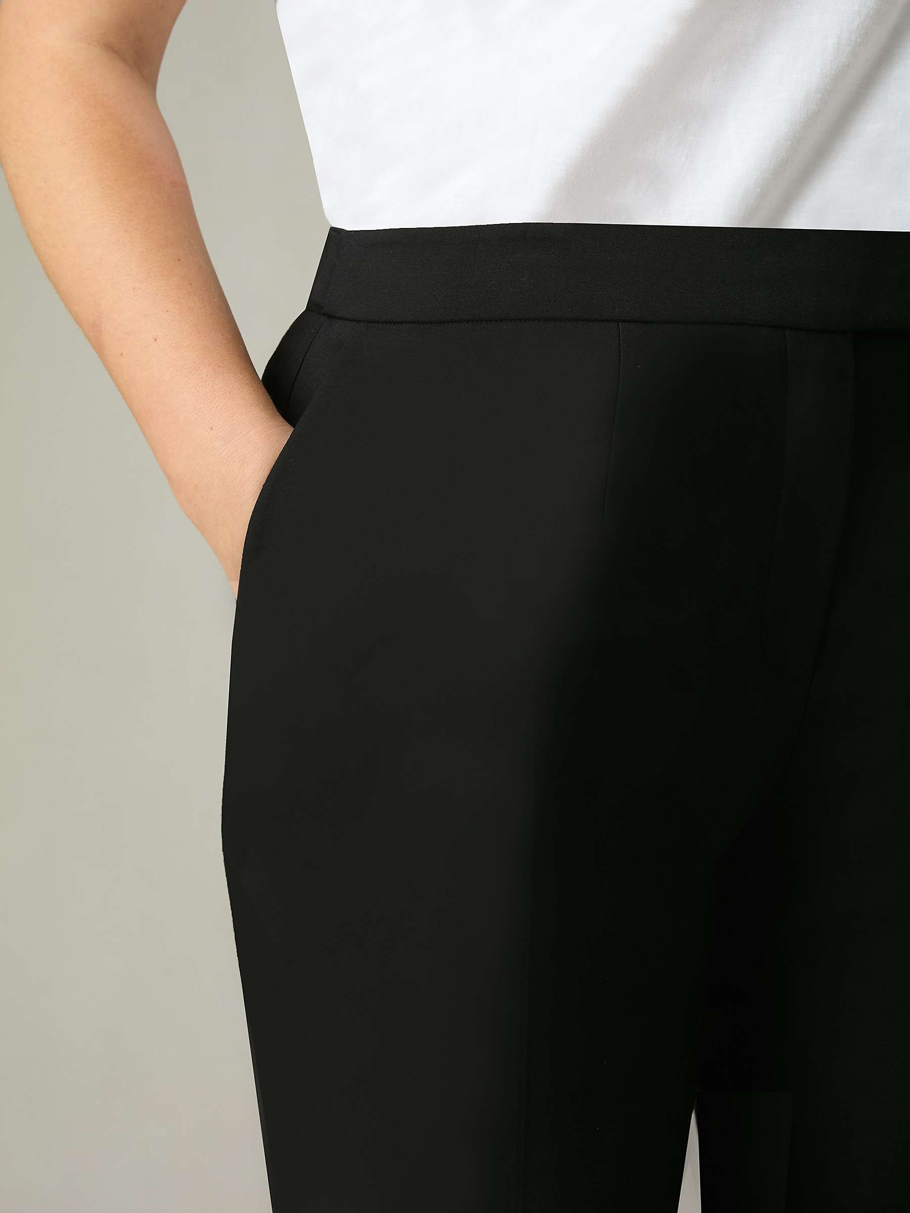 Buy Live Unlimited Curve Tailored Button Detail Trousers, Black Online at johnlewis.com