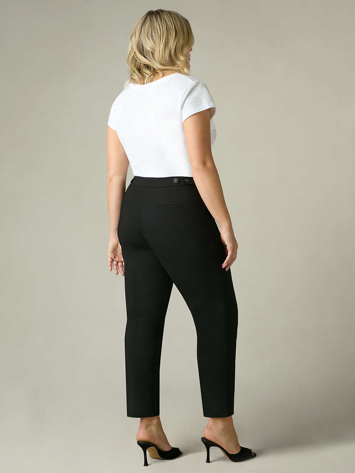 Buy Live Unlimited Curve Tailored Button Detail Trousers, Black Online at johnlewis.com