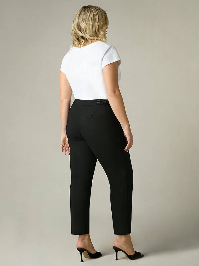 Live Unlimited Curve Tailored Button Detail Trousers, Black