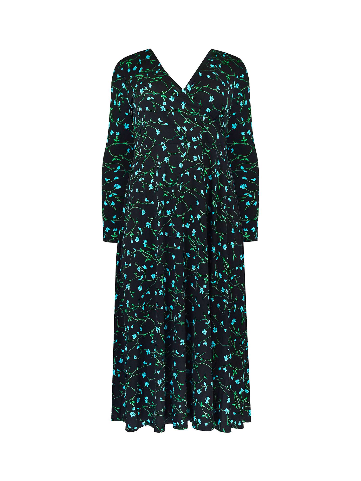 Buy Live Unlimited Curve Ditsy Print Wrap Midi Dress, Blue Online at johnlewis.com