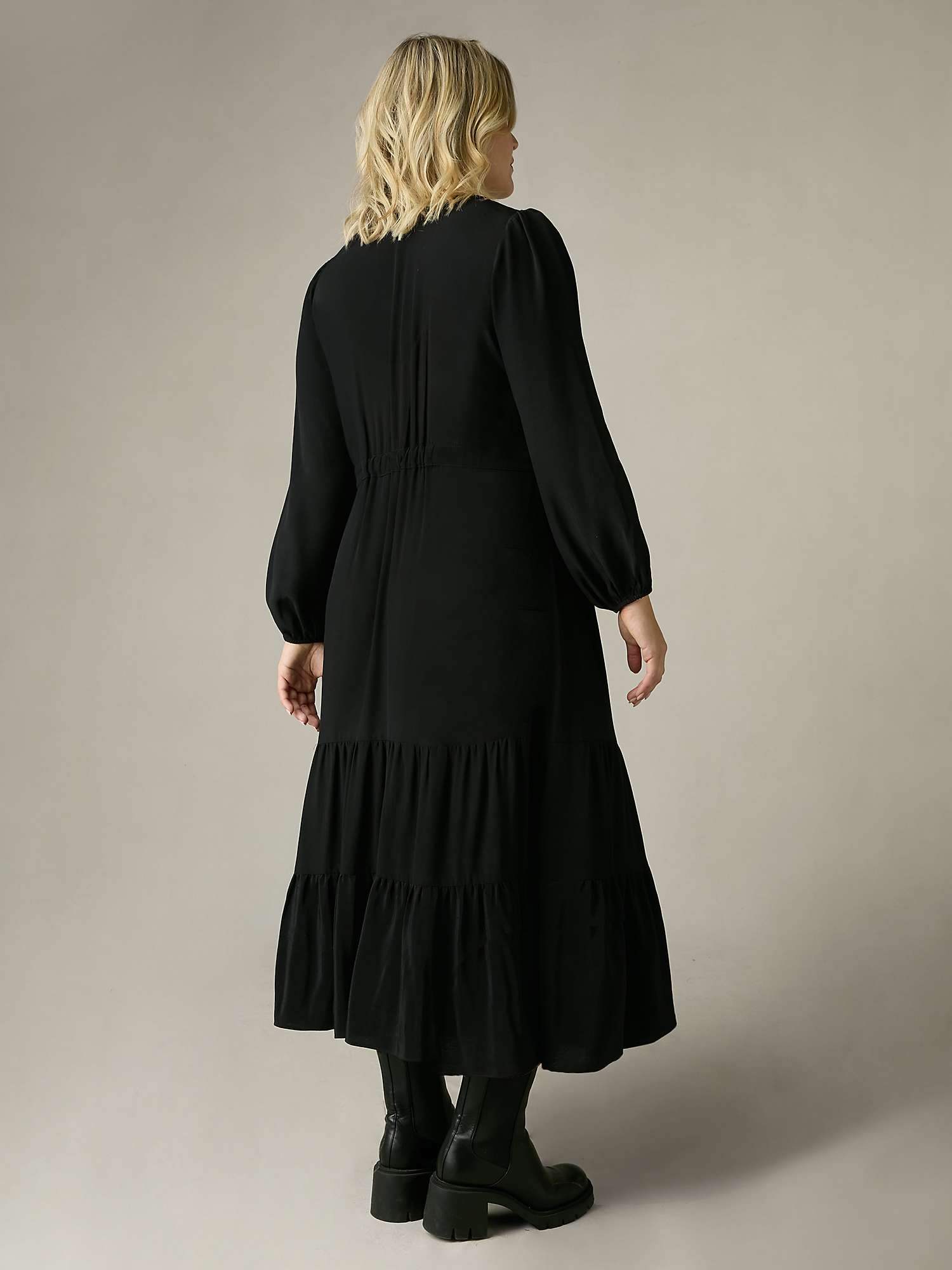 Buy Live Unlimited Curve Button Through Midaxi Dress, Black Online at johnlewis.com