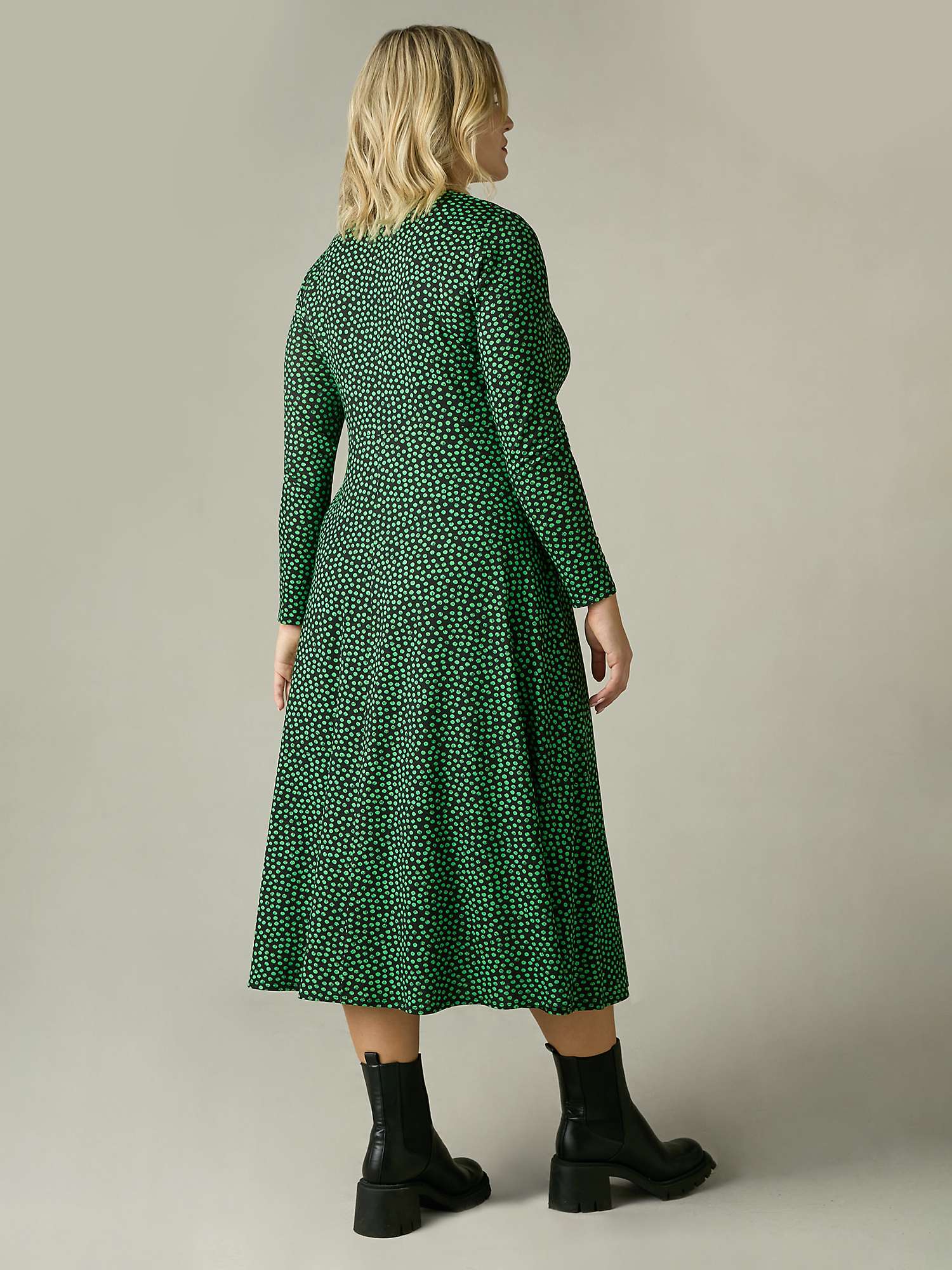 Buy Live Unlimited Curve Spot Print Jersey Wrap Midi Dress, Green Online at johnlewis.com