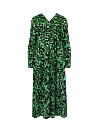 Live Unlimited Curve Spot Print Jersey Wrap Midi Dress, Green