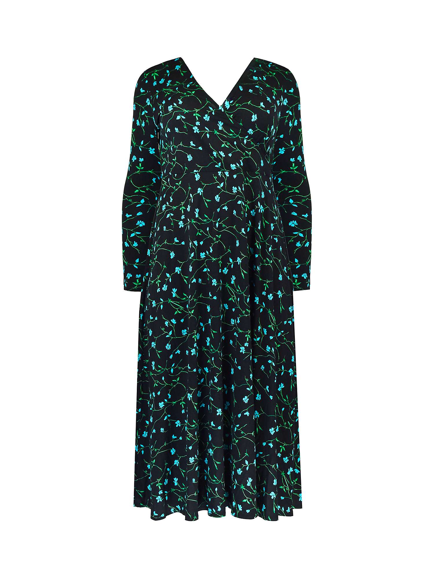 Buy Live Unlimited Curve Petite Ditsy Print Wrap Midi Dress, Blue Online at johnlewis.com