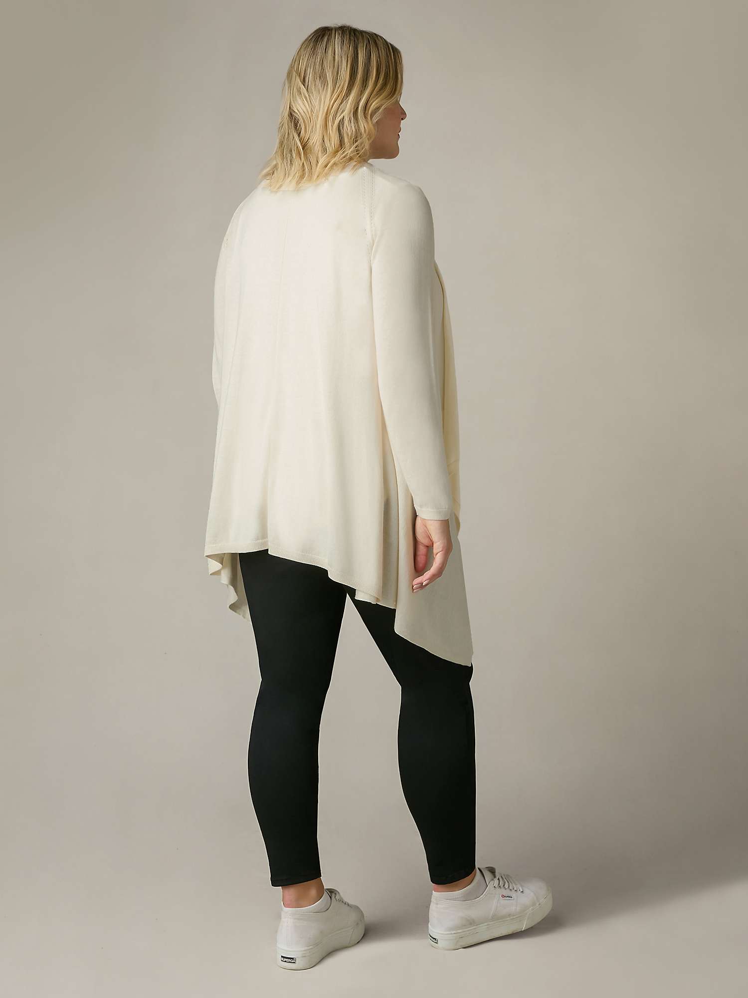 Buy Live Unlimited Curve Knitted Waterfall Cardigan, Neutral Online at johnlewis.com