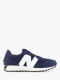 New Balance Kids' 327 Bungee Lace Trainers, Navy
