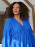 Live Unlimited Curve Ruched Front Blouse, Blue, Blue