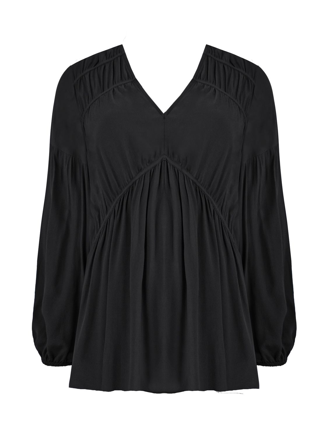 Live Unlimited Curve Ruched Front Blouse, Black