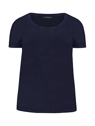 Live Unlimited Curve Cotton Slub Scoop Neck T-Shirt, Navy