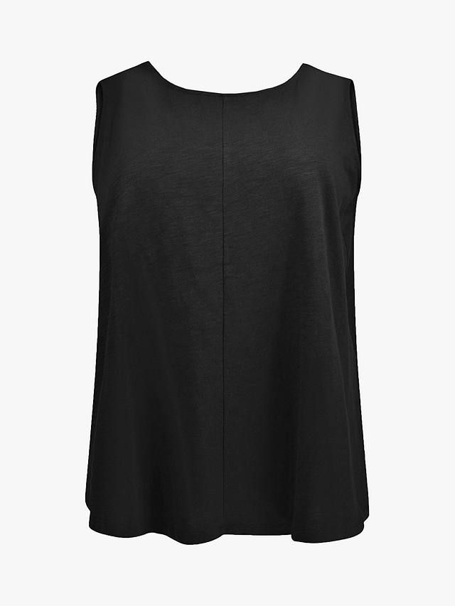 Live Unlimited Curve Cotton Slub Crew Neck Vest, Black