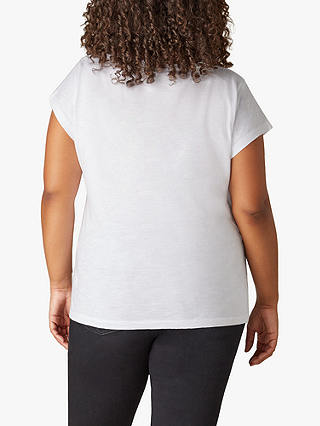 Live Unlimited Curve Cotton Slub Scoop Neck T-Shirt, White