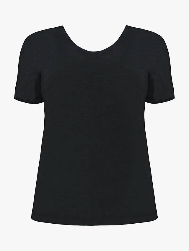 Live Unlimited Curve Cotton Slub Scoop Neck T-Shirt, Black