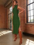 Chi Chi London Cable Knit Sleeveless Dress, Green