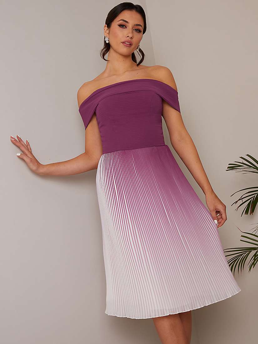 Buy Chi Chi London Ombre Midi Dress, Purple Online at johnlewis.com