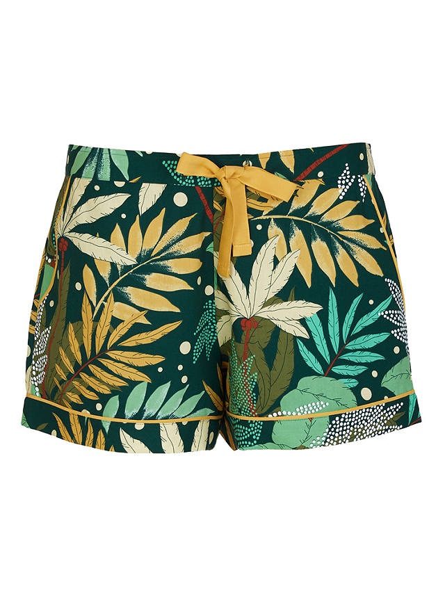Cyberjammies Gabrielle Palm Print Pyjama Shorts, Green/Multi